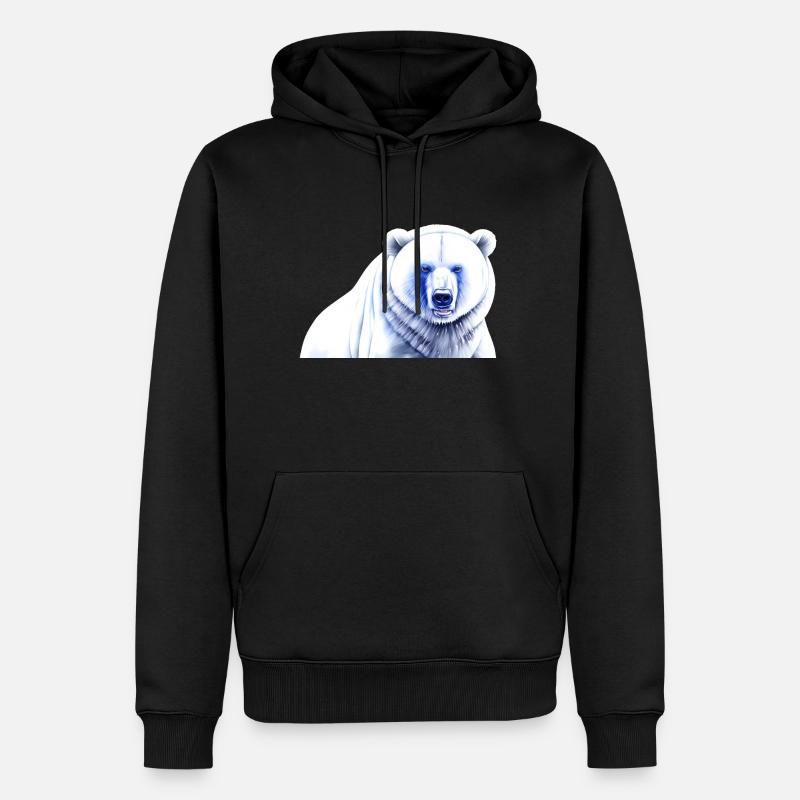Blau Weiß Eisbär - Männer Premium Bio Hoodie - Schwarz