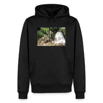 Wasserfall in Vietnam - Männer Premium Bio Hoodie - Schwarz - Vorne - Nico (187cm)