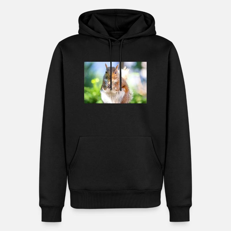 Grauhörnchen essen - Männer Premium Bio Hoodie - Schwarz
