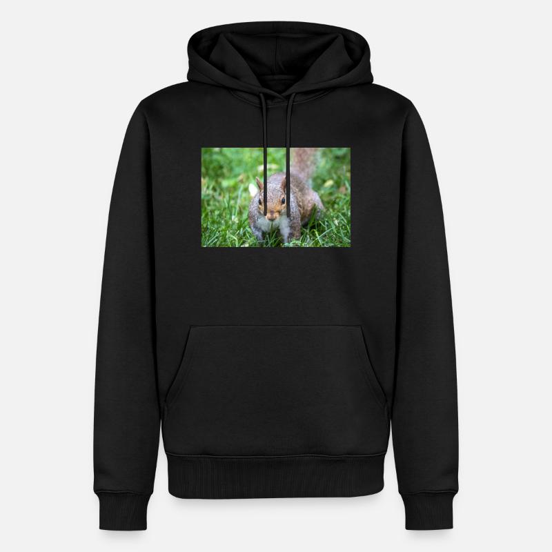 Écureuil gris Grauhörnchen Sciurus carolinensis - Sweat à capuche Premium bio Homme - noir