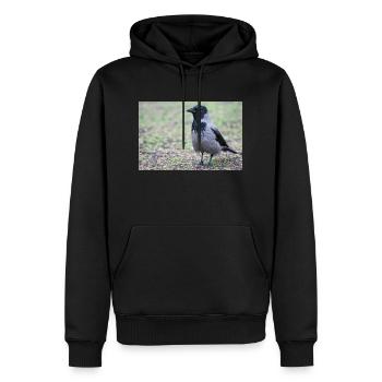 Corneille de Carrion (Aaskrähe, Corvus corone) - Sweat à capuche Premium bio Homme - noir - Devant - Nico (187cm)