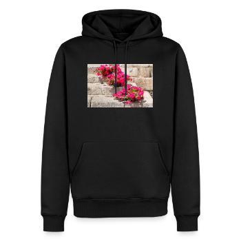 Blumentreppe - Männer Premium Bio Hoodie - Schwarz - Vorne - Nico (187cm)