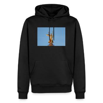 Siegessäule - Männer Premium Bio Hoodie - Schwarz - Vorne - Nico (187cm)