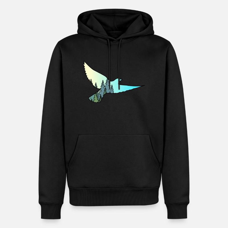 vogel2 - Männer Premium Bio Hoodie - Schwarz