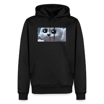 Le chat vous regarde - Sweat à capuche Premium bio Homme - noir - Devant - Nico (187cm)