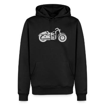 Motorrad - Männer Premium Bio Hoodie - Schwarz - Vorne - Nico (187cm)