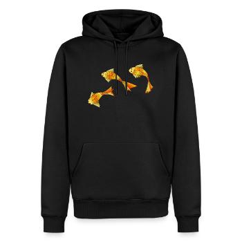 Fische - Männer Premium Bio Hoodie - Schwarz - Vorne - Nico (187cm)