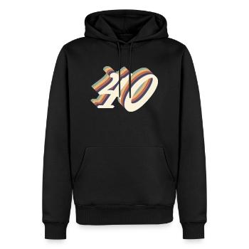40ème anniversaire vintage - Sweat à capuche Premium bio Homme - noir - Devant - Nico (187cm)