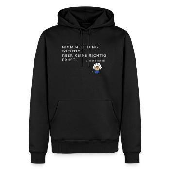 Nimm nichts ernst - Männer Premium Bio Hoodie - Schwarz - Vorne - Nico (187cm)