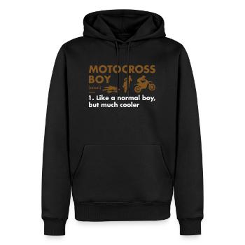 Sport Boy Définition Motocross - Sweat à capuche Premium bio Homme - noir - Devant - Nico (187cm)