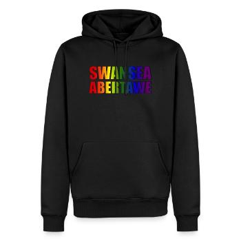 Swansea-Abertawe - Sweat à capuche Premium bio Homme - noir - Devant - Nico (187cm)