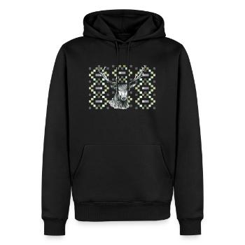 Deer - Men’s Premium Organic Hoodie - black - Front - Nico (187cm)