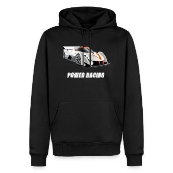 Power racing - Sweat à capuche Premium bio Homme - noir - Devant - Nico (187cm)