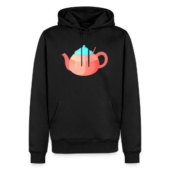 Tea Tea Bags Gift Cup Tea Saying Drink - Men’s Premium Organic Hoodie - black - Front - Nico (187cm)
