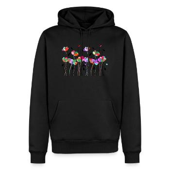 Fleur - Sweat à capuche Premium bio Homme - noir - Devant - Nico (187cm)
