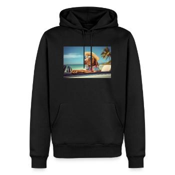 Cooler Magyar Vizsla mit Sonnenbrille - Männer Premium Bio Hoodie - Schwarz - Vorne - Nico (187cm)