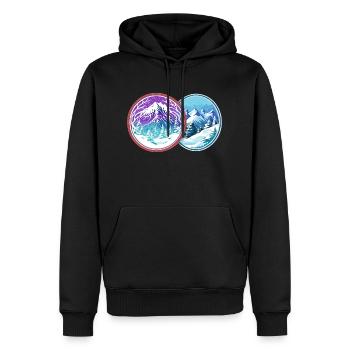 Zweimal im Winter - Männer Premium Bio Hoodie - Schwarz - Vorne - Nico (187cm)