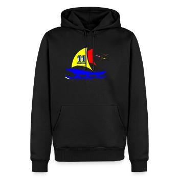 Segelboot Gruissan Occitanie - Männer Premium Bio Hoodie - Schwarz - Vorne - Nico (187cm)