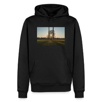 Entre les deux - Sweat à capuche Premium bio Homme - noir - Devant - Nico (187cm)