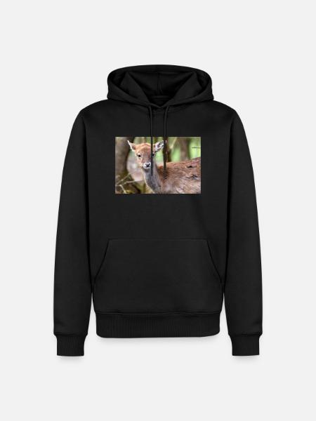 Damherten (in het Duits Damwild of Damhirsch) Dama - Mannen Premium Bio hoodie - zwart