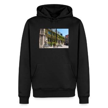 Rathaus Quedlinburg Sachsen-Anhalt - Männer Premium Bio Hoodie - Schwarz - Vorne - Nico (187cm)