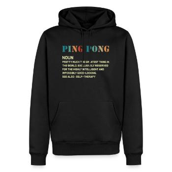 Ping pong definition - Sweat à capuche Premium bio Homme - noir - Devant - Nico (187cm)