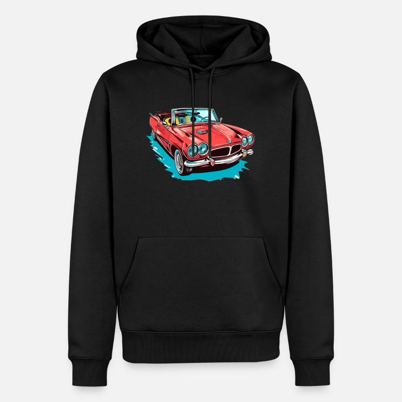Rotes Cabriolet - Männer Premium Bio Hoodie - Schwarz
