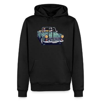 Denise und Roger im Cabrio - Männer Premium Bio Hoodie - Schwarz - Vorne - Nico (187cm)