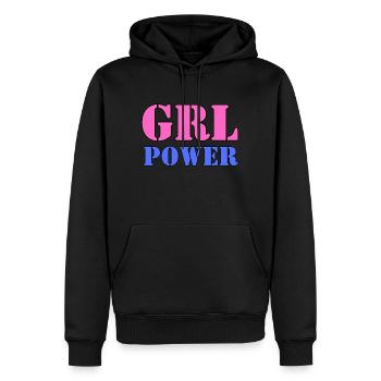 Frauenpower - Männer Premium Bio Hoodie - Schwarz - Vorne - Nico (187cm)