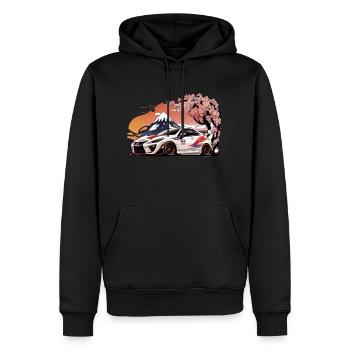 Driven Elegance – Japanische Autoliebhaber - Männer Premium Bio Hoodie - Schwarz - Vorne - Nico (187cm)