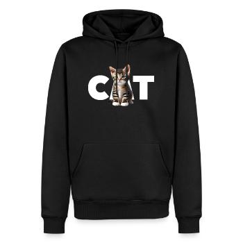 Chat - Pour tous ceux qui aiment les chats et le spectacle - Sweat à capuche Premium bio Homme - noir - Devant - Nico (187cm)