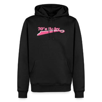Année 70 baby - Sweat à capuche Premium bio Homme - noir - Devant - Nico (187cm)