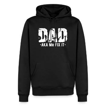 Funny Dad aka fix it - Men’s Premium Organic Hoodie - black - Front - Nico (187cm)