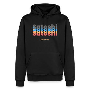 Satoshi brought Hope - Männer Premium Bio Hoodie - Schwarz - Vorne - Nico (187cm)