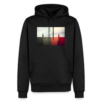 Split Worlds - Männer Premium Bio Hoodie - Schwarz - Vorne - Nico (187cm)