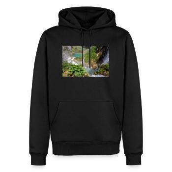 Nationalpark Plitvicer Seen: kristallklares Wasser - Männer Premium Bio Hoodie - Schwarz - Vorne - Nico (187cm)