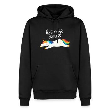 Hot Mess Express Unicorn Magical Tired Chaos Sleep - Men’s Premium Organic Hoodie - black - Front - Nico (187cm)