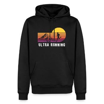 Trail Run Ultra Running Berg Trekking Laufen - Männer Premium Bio Hoodie - Schwarz - Vorne - Nico (187cm)