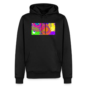 Muster - Männer Premium Bio Hoodie - Schwarz - Vorne - Nico (187cm)