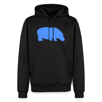 nilpferd - Männer Premium Bio Hoodie - Schwarz - Vorne - Nico (187cm)