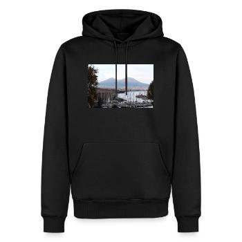 Naples - Sweat à capuche Premium bio Homme - noir - Devant - Nico (187cm)