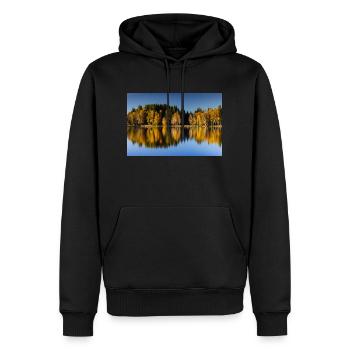 Herbststimmung am Bad Bayersoier See - Männer Premium Bio Hoodie - Schwarz - Vorne - Nico (187cm)