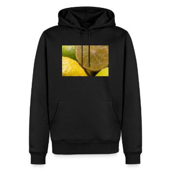 Lime - Men’s Premium Organic Hoodie - black - Front - Nico (187cm)