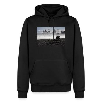 Steine im Weg - Männer Premium Bio Hoodie - Schwarz - Vorne - Nico (187cm)