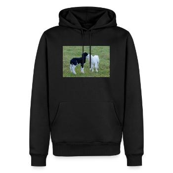 Lämmer schwarz weiss - Männer Premium Bio Hoodie - Schwarz - Vorne - Nico (187cm)