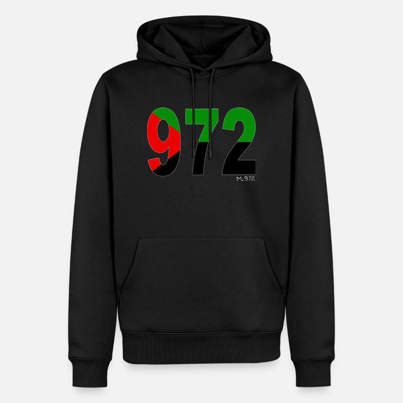 MARTINIQUE Code Postal (White) - Sweat à capuche Premium bio Homme - noir