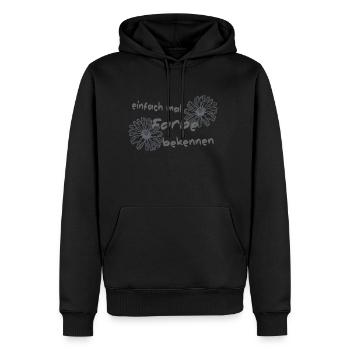 einfach mal Farbe bekennen - Männer Premium Bio Hoodie - Schwarz - Vorne - Nico (187cm)
