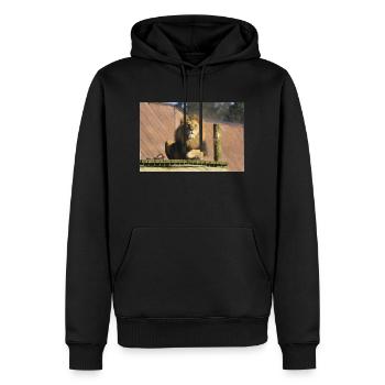 Male Lion CSC 0883 - Men’s Premium Organic Hoodie - black - Front - Nico (187cm)