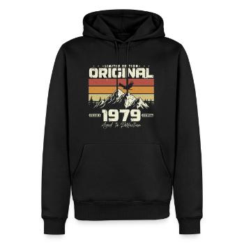 1979 né anniversaire Vintage cadeau Vintage - Sweat à capuche Premium bio Homme - noir - Devant - Nico (187cm)