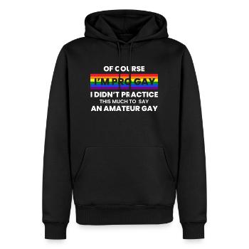 Funny Pro Gay Pride Awareness LGBT Rainbow Gift - Men’s Premium Organic Hoodie - black - Front - Nico (187cm)